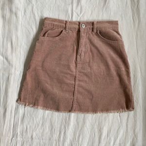 Brandy Melville Blush Pink Corduroy Mini Skirt